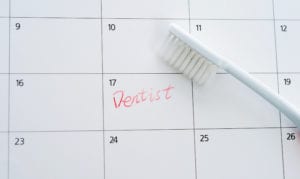 Toothbrush on a calendar.